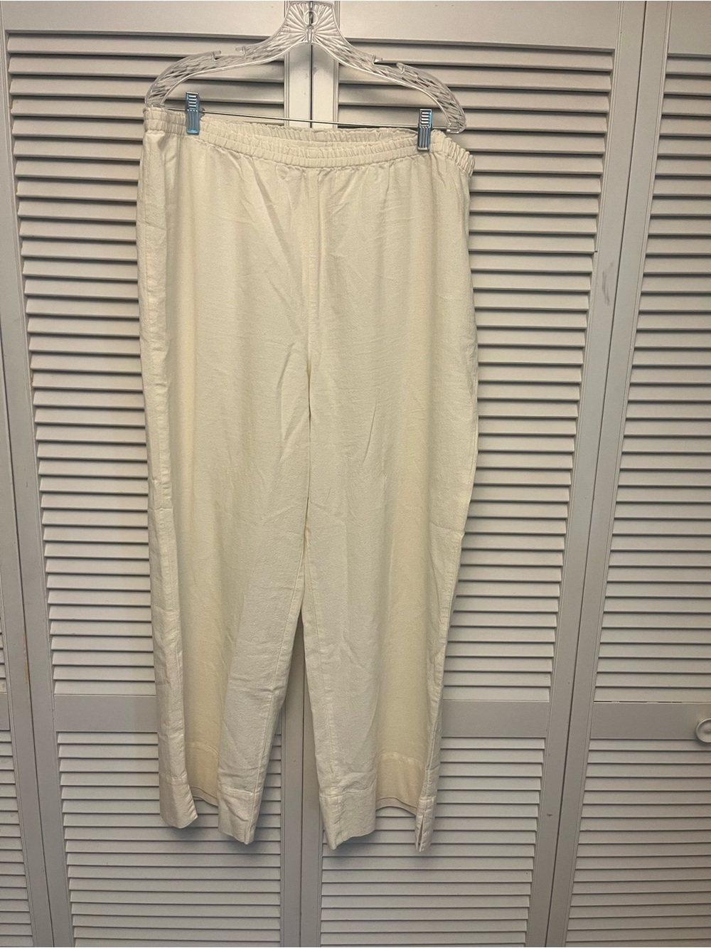 Soft Surroundings White Elastic-Waist Chinos